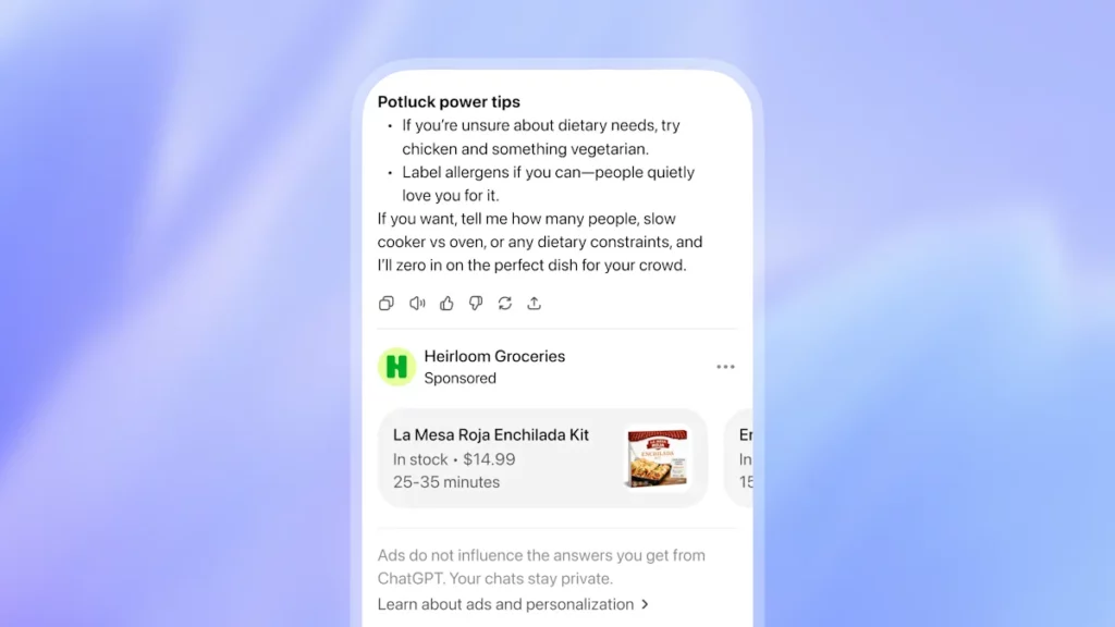 Testing ads in ChatGPT