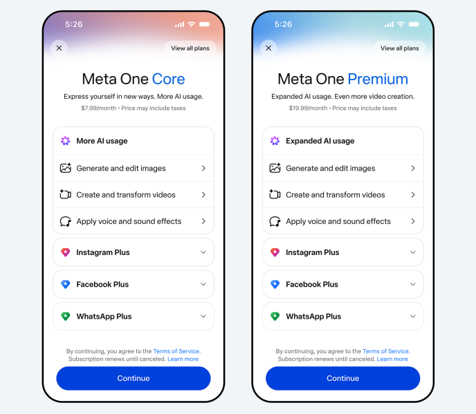 Introducing Meta One: A Subscription Service With More Features and AI to Create, Connect, and Stand Out