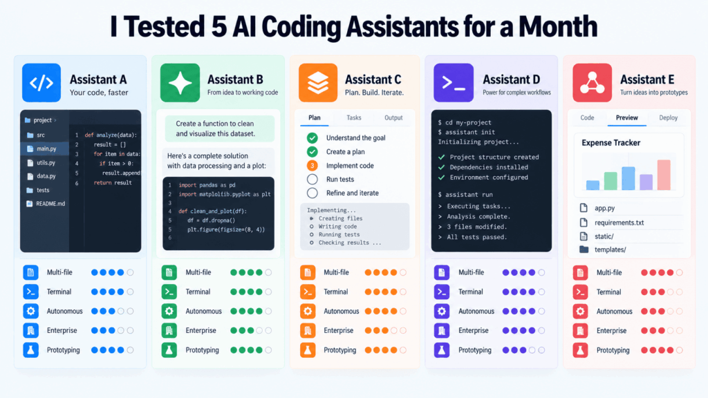 I Tested 5 AI Coding Assistants for a Month: Here’s What I Actually Found