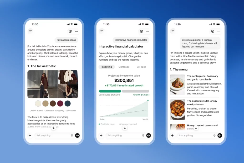ChatGPT’s ‘Intelligent UI’ update fills its responses with pictures, charts, and buttons