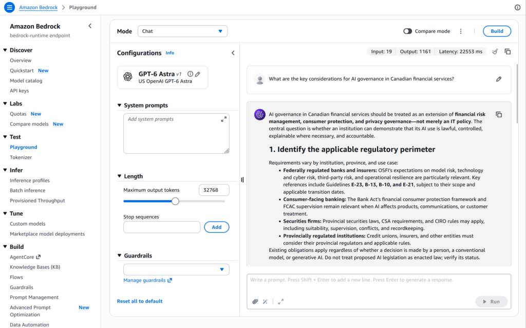 Access OpenAI GPT models on Amazon Bedrock from Canada with cross-Region inference