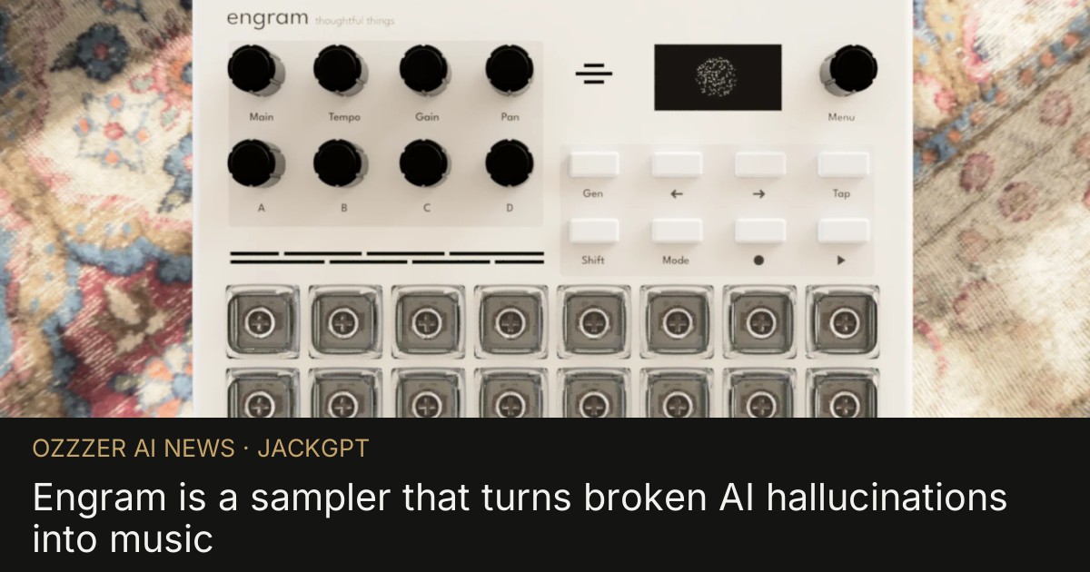 Engram is a sampler that turns broken AI hallucinations into music